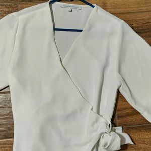 White wrap blouse